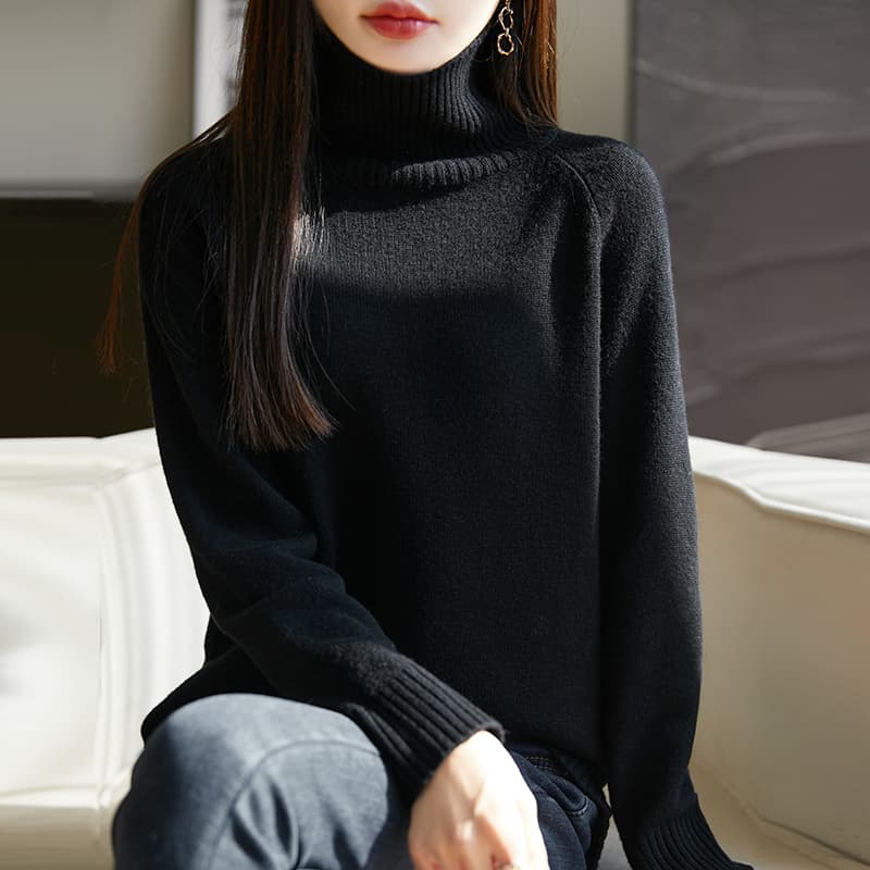 タートルネック　レディース　長袖　上質感あふれるニットワンピース M〜2XL