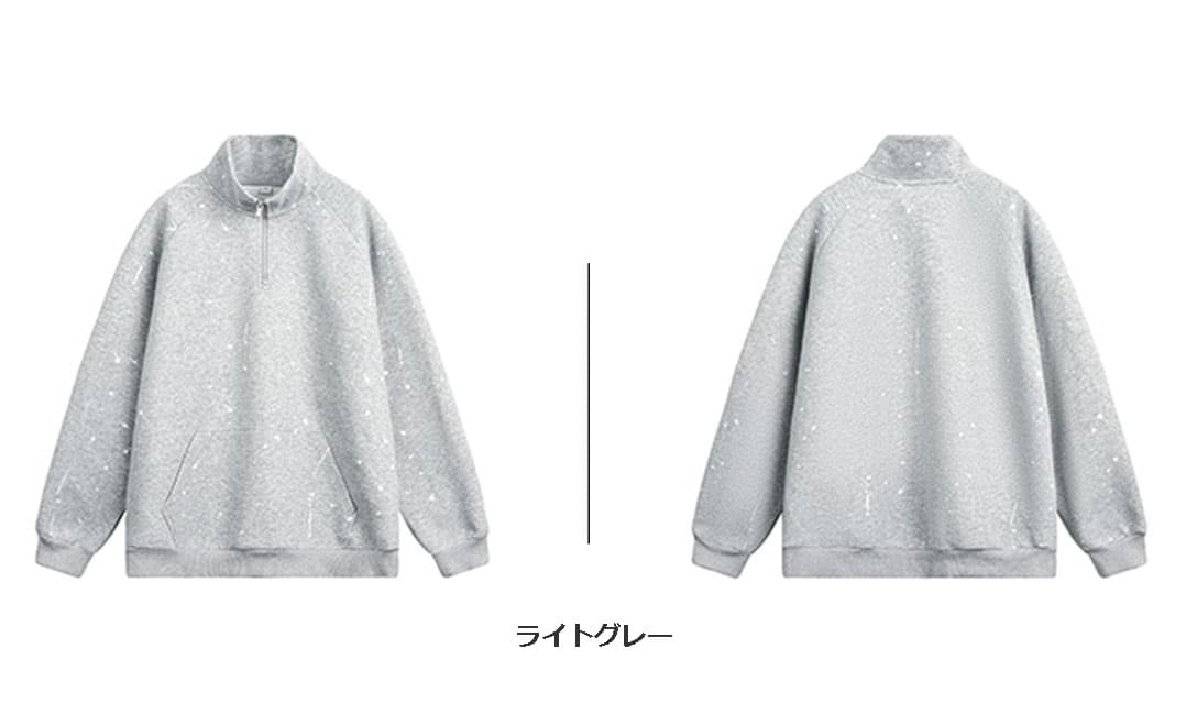 ハーフジップ裏起毛タートルネックトレーナー メンズ　M〜2XL