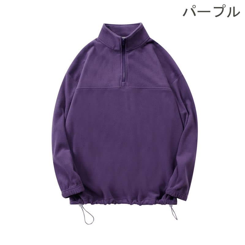 【ユニセックス ジャケット】タートルネック 男女兼用 ハーフジップジャケット｜無地ボア裏地 秋冬アウター neckty＋