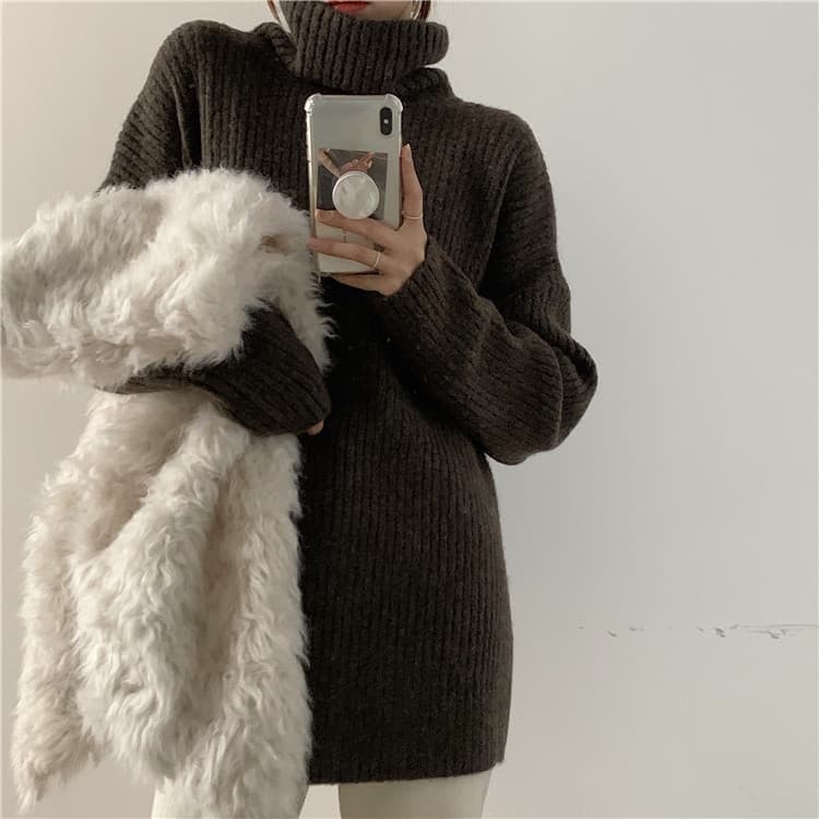 タートルネック　レディース　長袖ゆったり着れる  長袖セーター 限定販売　かわいい系