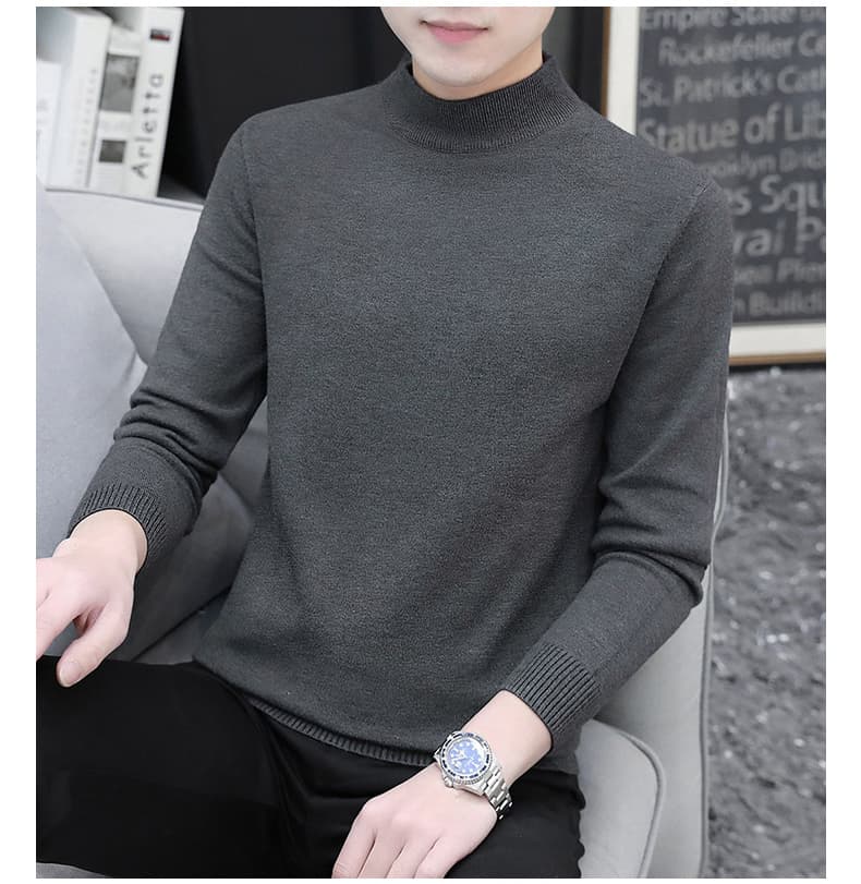 タートルネック　メンズ　長袖　シンプル無地ニット　大きいサイズ　ぽっちゃり対応 M～４XL