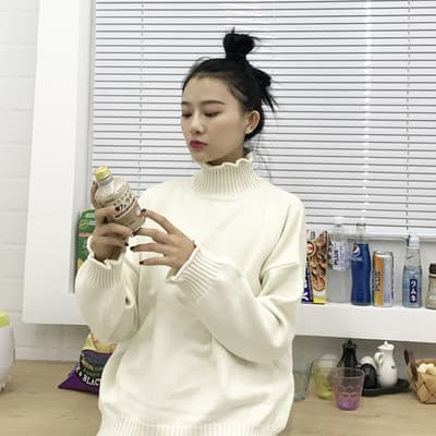 タートルネック 秋冬新作韓国風ゆったりニットシャツ女性用　レディース　長袖