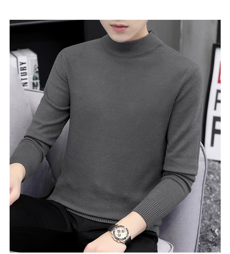 タートルネック　メンズ　長袖　シンプル無地ニット　大きいサイズ　ぽっちゃり対応 M～４XL