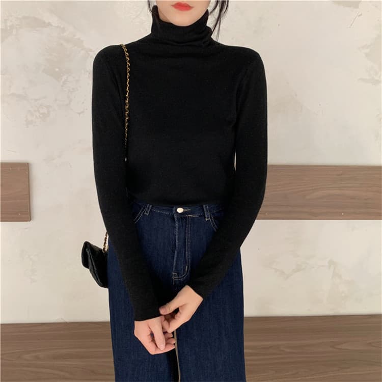 冬の必需品 暖かニットタートルネックシャツ 女性用　タートルネック　レディース　長袖