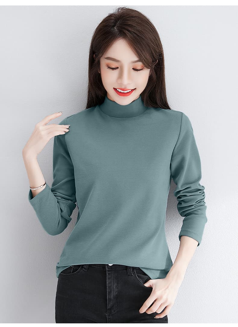 タートルネック　レディース　長袖　シンプル美シルエット カットソー 大きいサイズ　ぽっちゃり対応　M～４XL