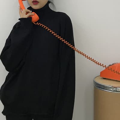 タートルネック 秋冬新作韓国風ゆったりニットシャツ女性用　レディース　長袖