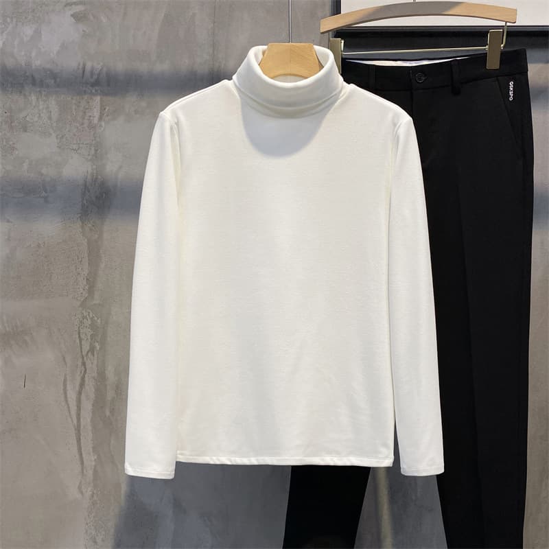 【メンズ】長袖タートルネック 無地｜マッチョ体型もきれいに見せる ゆったりシルエット（M〜3XL）
