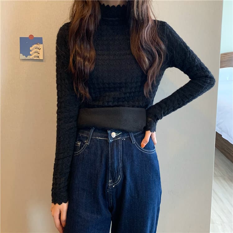 【タートルネック レディース 長袖】体型カバー 裏起毛 厚手タートルネックシャツ｜暖かく柔らかい秋冬トップス