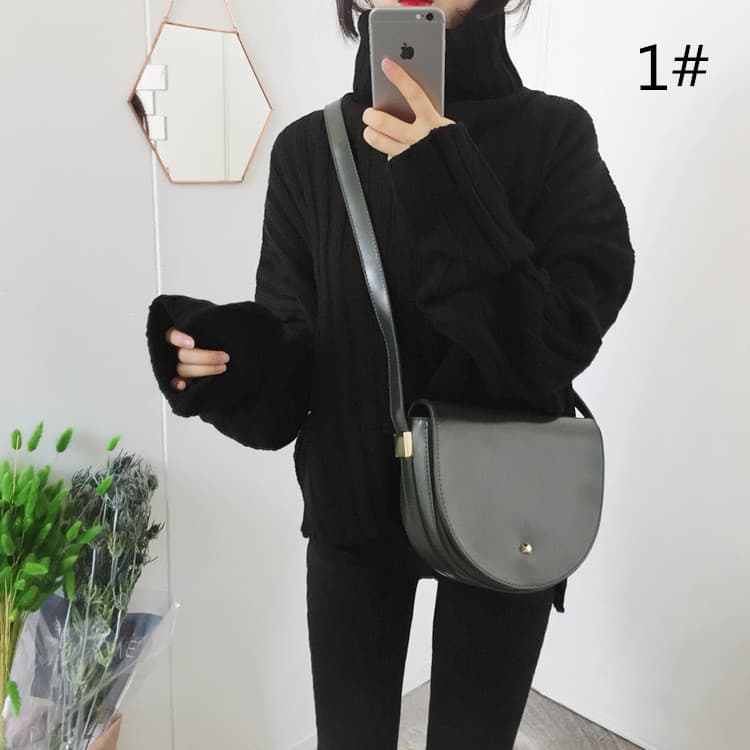 体型カバー編みニットセーター レディースタートルネック
