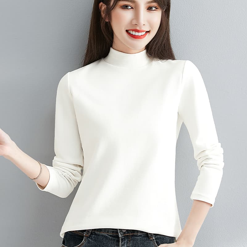 タートルネック　レディース　長袖　シンプル美シルエット カットソー 大きいサイズ　ぽっちゃり対応　M～４XL