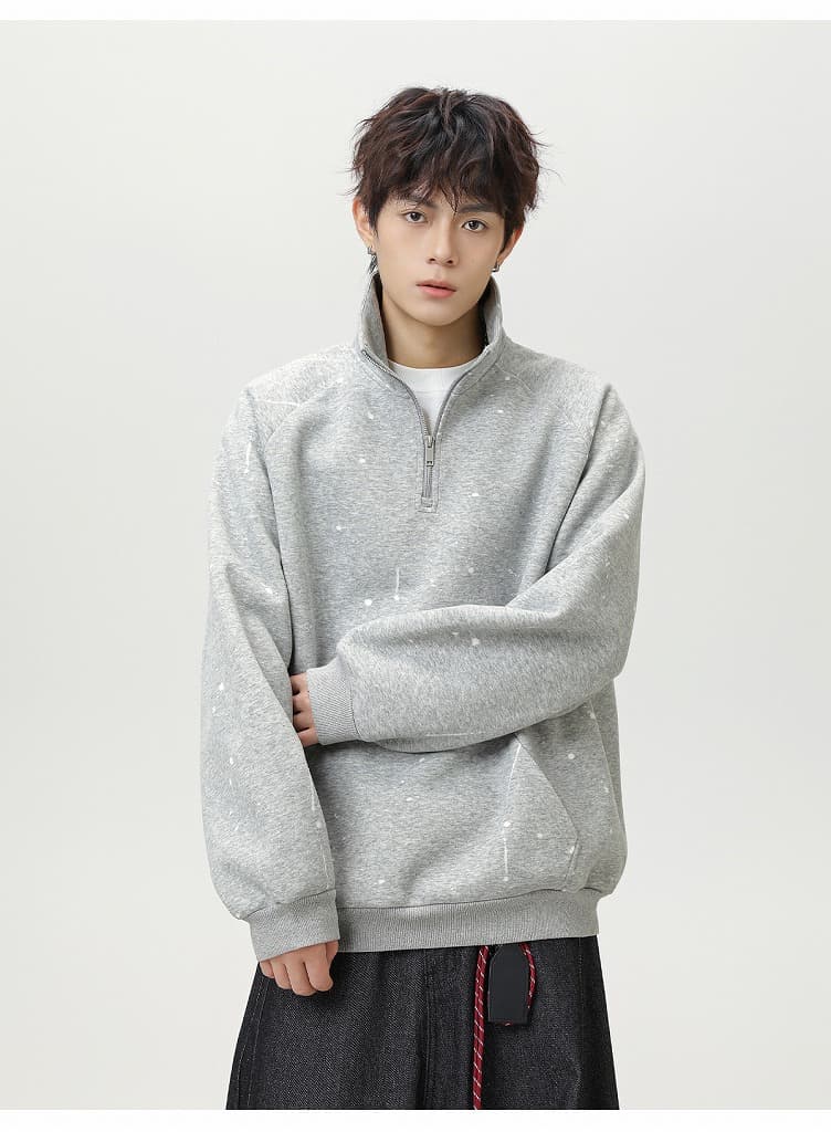 ハーフジップ裏起毛タートルネックトレーナー メンズ　M〜2XL