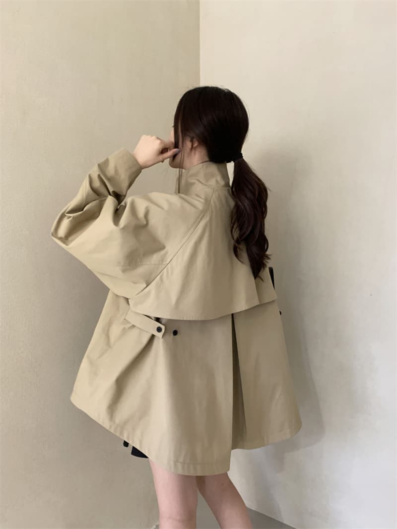【レディース ジャケット】レトロ風ショートジャケット｜タートルネックと好相性なスタンドネックデザイン neckty＋