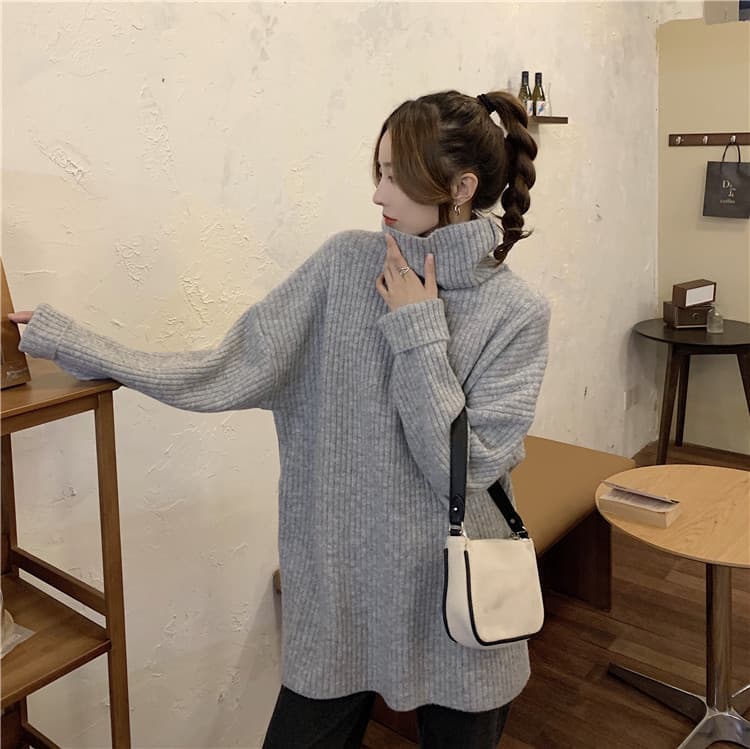 タートルネック　レディース　長袖ゆったり着れる  長袖セーター 限定販売　かわいい系