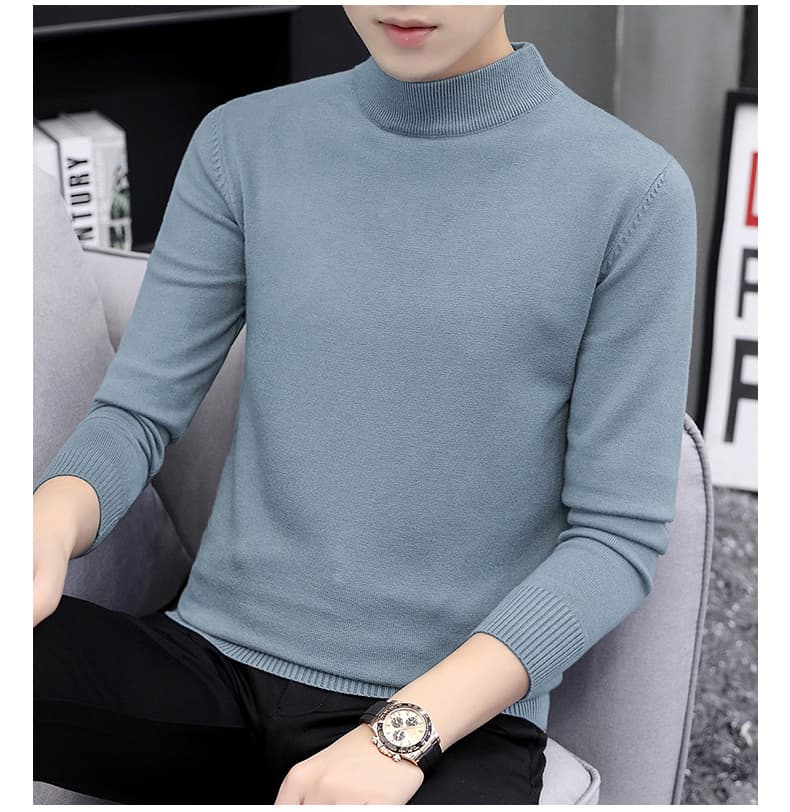 タートルネック　メンズ　長袖　シンプル無地ニット　大きいサイズ　ぽっちゃり対応 M～４XL