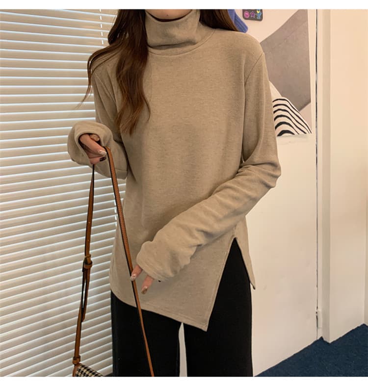 ゆったりシルエット長袖タートルネックシャツ