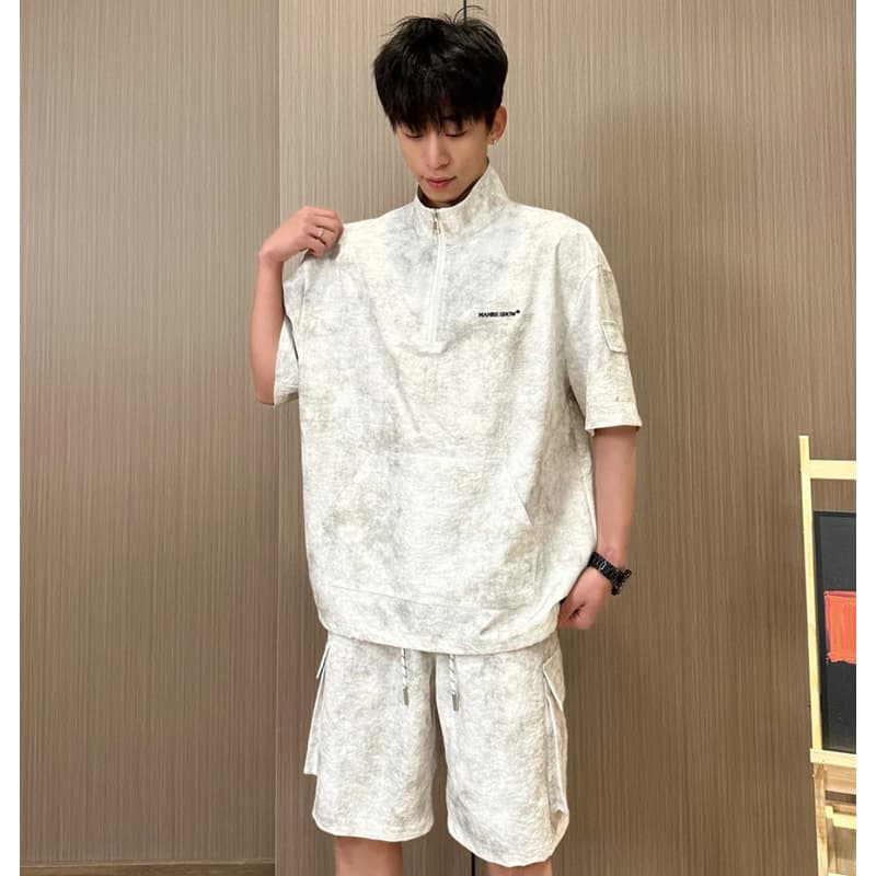 タートルネックハーフジップセットアップ