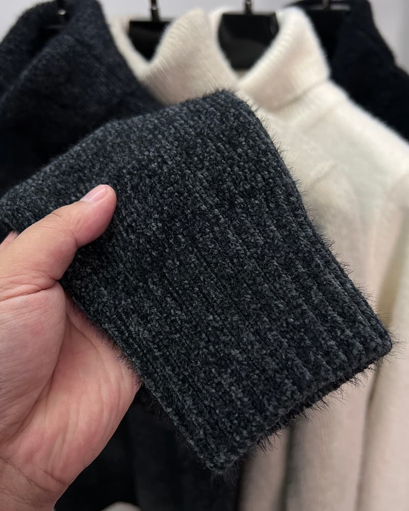 ふんわり起毛素材の上質タートルネックセーター メンズ 大きいサイズ ぽっちゃり対応 M~4XL