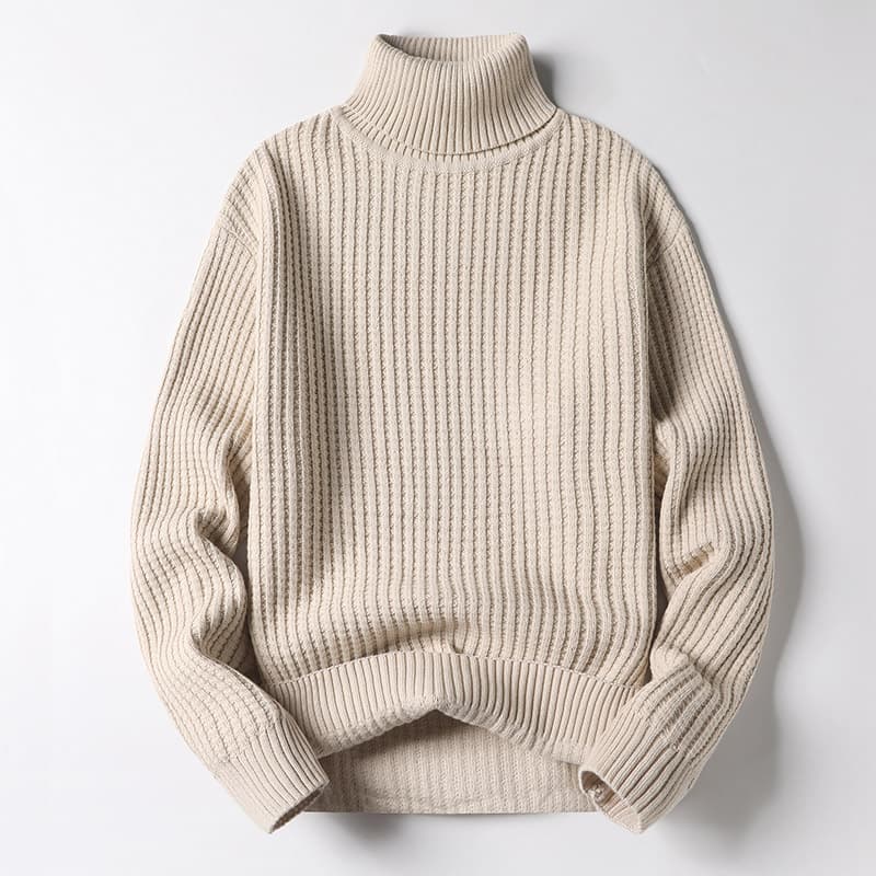 タートルネック メンズ 長袖 リブ編み上質ニットセーター 春秋冬 M~3XL