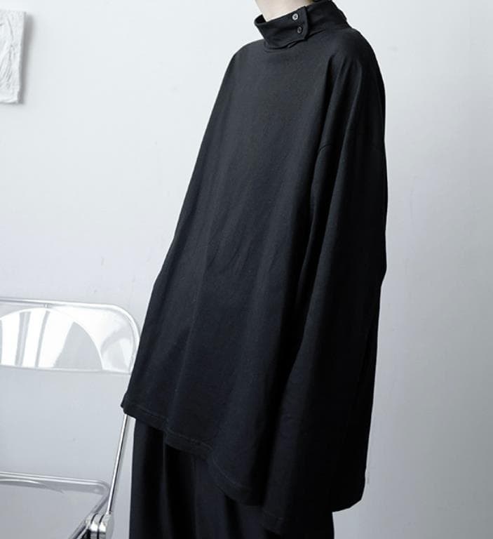 【メンズ 長袖 タートルネック】2025秋冬新作 無地カジュアルシャツ|上質コットンのリラックスシルエット neckty+