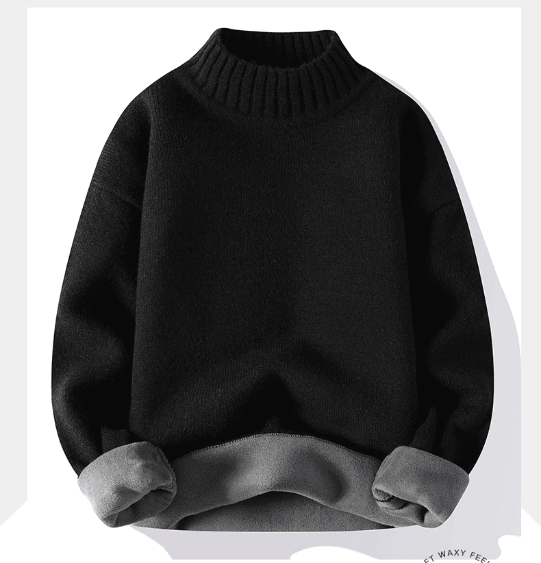 暖かみのある柔らか裏起毛トップス 秋冬 極暖 M~3XL タートルネック メンズ 長袖