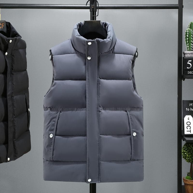 タートルネック メンズ ベスト ノースリーブ ふっくら暖か中綿ベスト 大きいサイズ ぽっちゃり対応 L〜5XL
