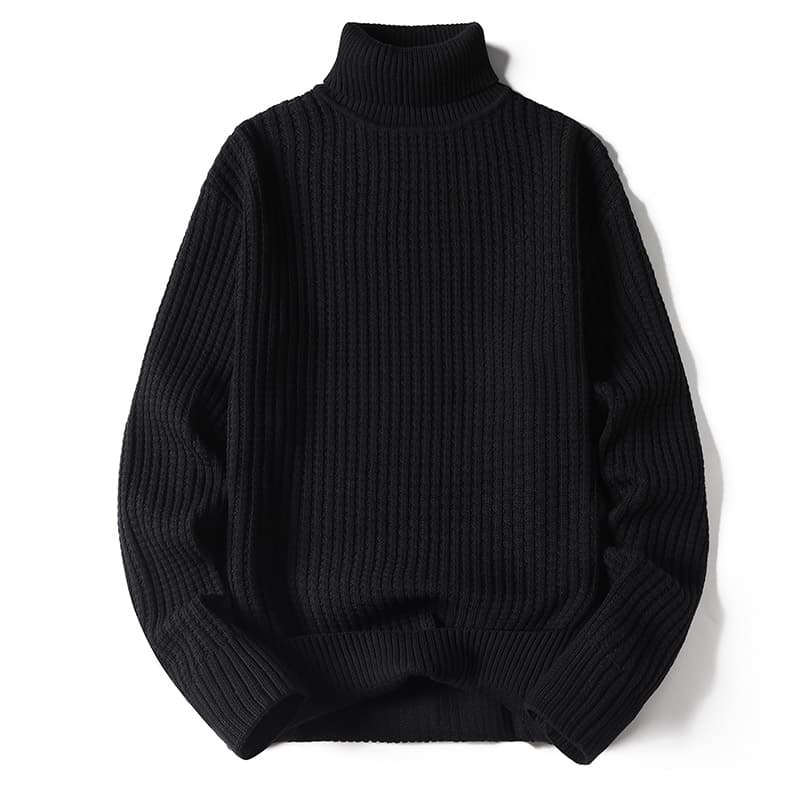 タートルネック メンズ 長袖 リブ編み上質ニットセーター 春秋冬 M~3XL