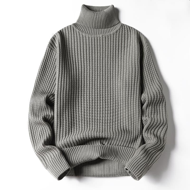 タートルネック メンズ 長袖 リブ編み上質ニットセーター 春秋冬 M~3XL