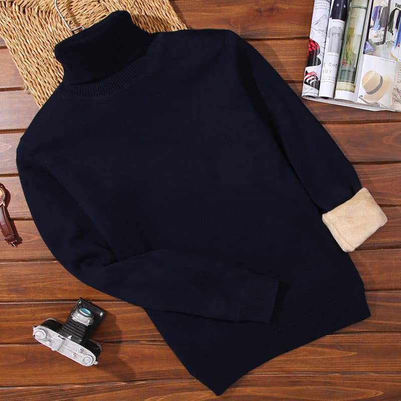 タートルネック メンズ 長袖 暖か裏起毛 ハイネックセーター 秋冬 極暖 M~3XL