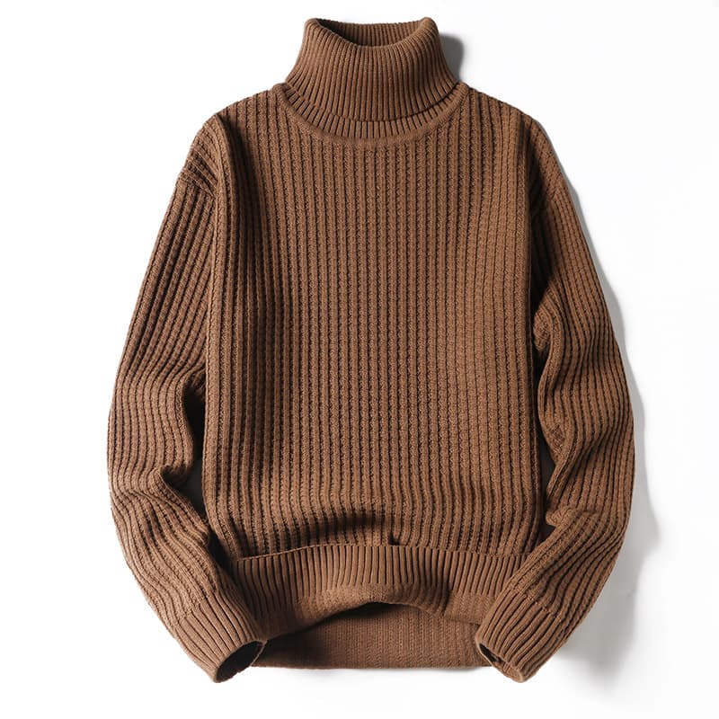タートルネック メンズ 長袖 リブ編み上質ニットセーター 春秋冬 M~3XL