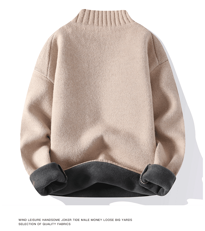 暖かみのある柔らか裏起毛トップス 秋冬 極暖 M~3XL タートルネック メンズ 長袖